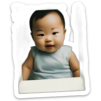 Polaroid frame asian baby sticker