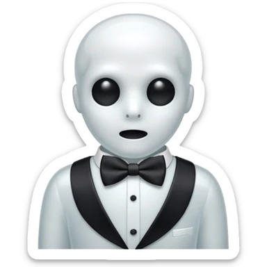 A ghost with a bowtie sticker