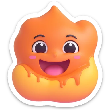 a character melting from being smitten and in love, dreamy expression, cute sticker