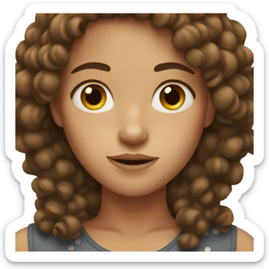 girl with brown hair and freckles sticker