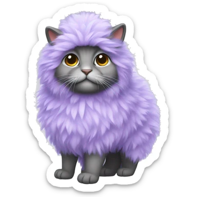 Lavender fluffy coat  sticker