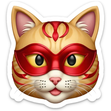 cat with masquerade mask sticker