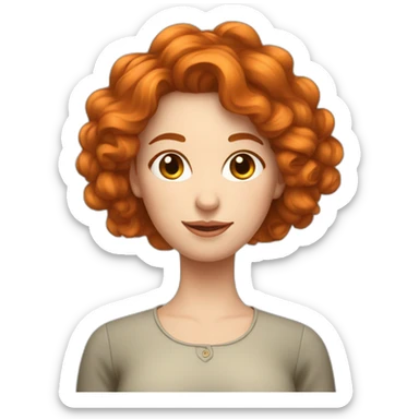 Femme rousse avec cheveux bouclés sticker