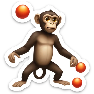 monkey juggling sticker