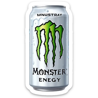 White monster energy drink sticker