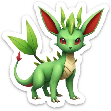 Edgy cool Flygon-Leafeon-Pokémon-hybrid full body sticker