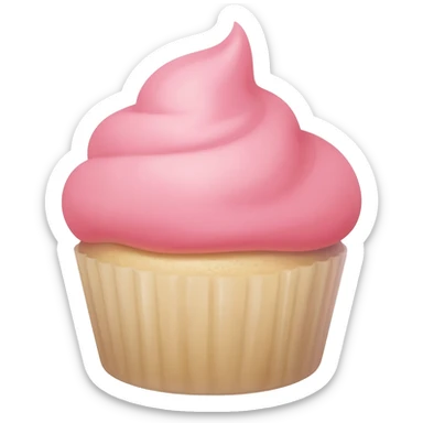 Cupcake with pink icing sticker