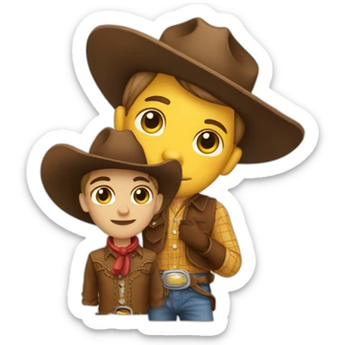 Cowboy and horse sticker
