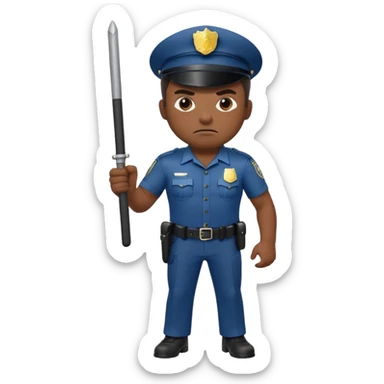 angry policeman full body sticker