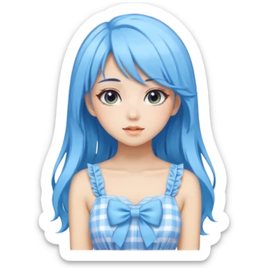 Blue Pastel Gyaru Summer Girl sticker