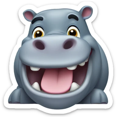 Celebrating hippopotamus  sticker