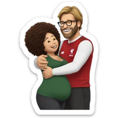 Jurgen klopp hugging Pregnant mo Salah sticker