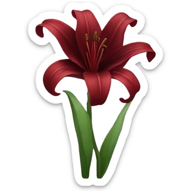 Dark red lily flowers  sticker