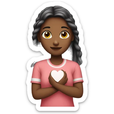 girl with handheart sticker