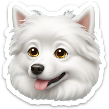 White italian spitz dog sticker