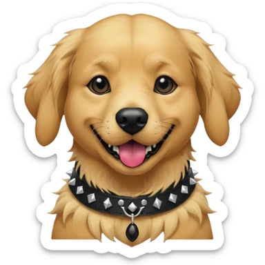 golden retriever dog wearing goth accessories sticker