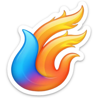 fire streak emoji, playful and modern with blue to orange gradient, vibrant

 sticker