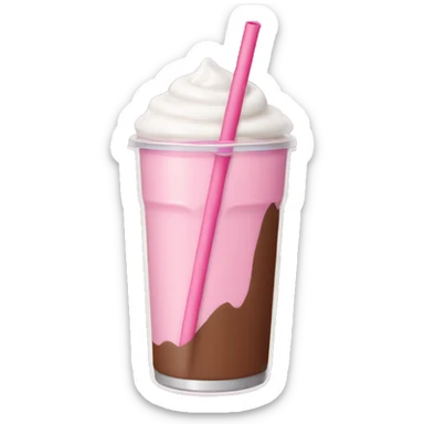 Chocolate milk with pink straw sticker