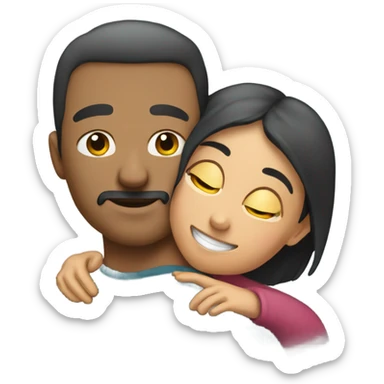 Man hugging female for comfort sticker