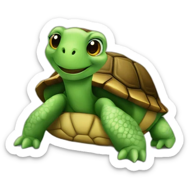 Tortue sur un ordinateur sticker