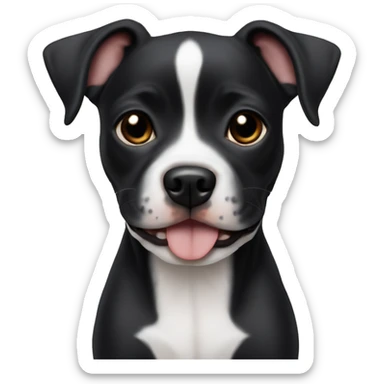 pitbull Chihuahua mix black puppy  sticker