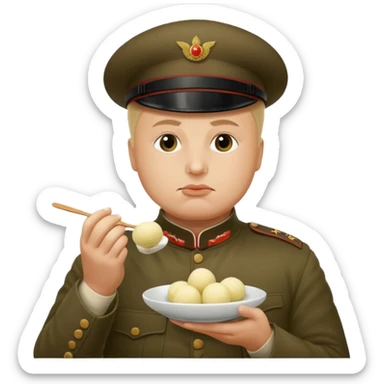 Mussolini ăn mochi sticker