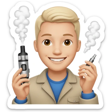 happy emoji whit vape sticker