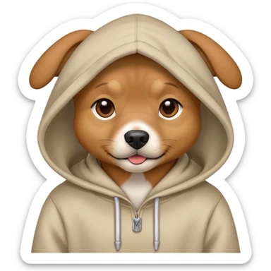 Perro con sudadera con capucha sticker