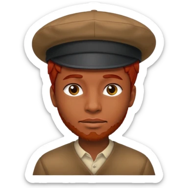 hatted and red haired black man sticker