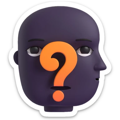 faceless face with a question mark sticker