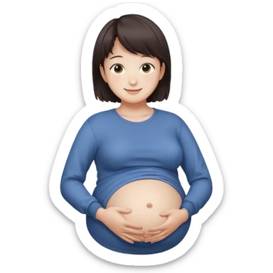 pregnant jungkook holding his belly  sticker