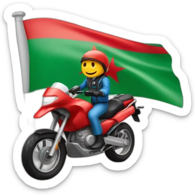 quelqu'un sur une moto avec le drapeau du Maroc derrière sticker