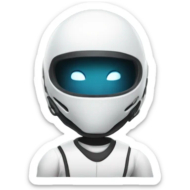 A white bot karting sticker