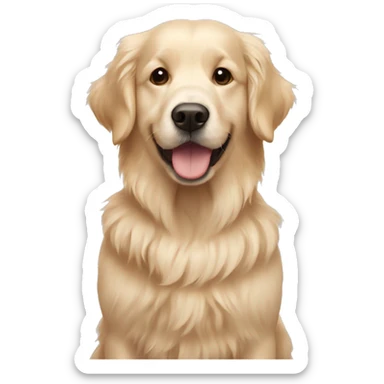 Golden retriever with bichon frise sticker