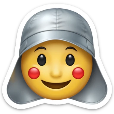 smiling emoji wearing a tinfoil hat sticker