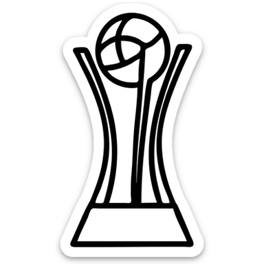 minimalist icon for Airbnb website inspired by FIFA Club World Cup trophy, stylized trophy shape with simple lines, no text, Airbnb category icon style sticker