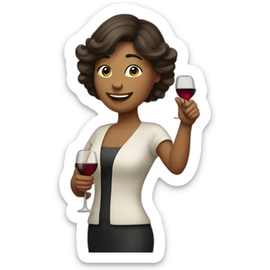 lady with wine glass thumbs up sticker