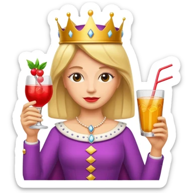 queen with drink sticker