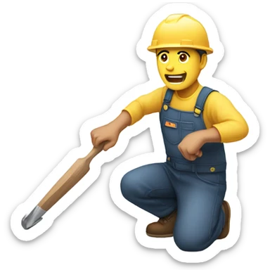 Someone banging on the floor sticker