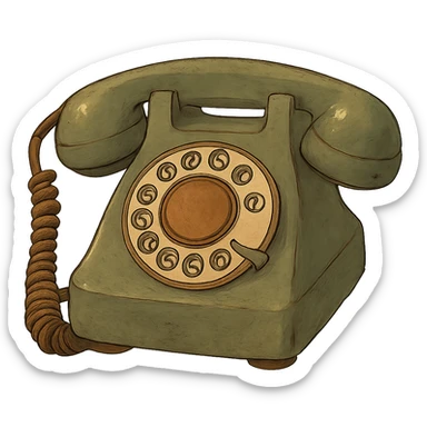ghibli style old rotary phone sticker