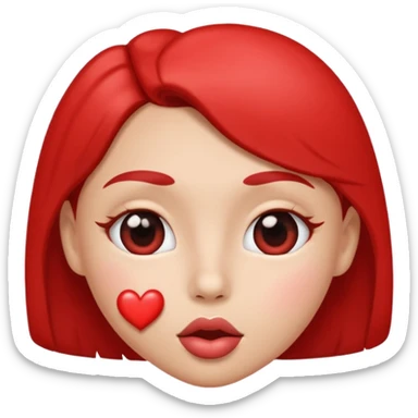 Heart eyes kissing adoring face  sticker