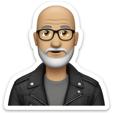 Biker bald grey beard harly chicano sticker