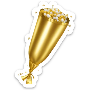 White gold party popper sticker