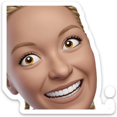 smiling girl with braids sticker