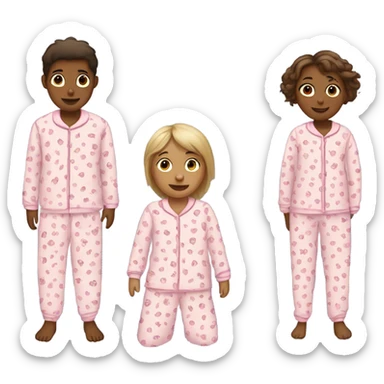 Boy and girl matching pijamas sticker