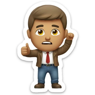 Guy giving thumbs directed down sticker