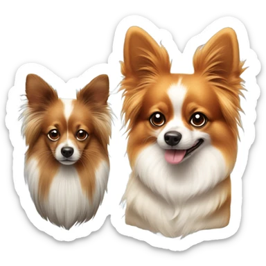 Papillon with Pomeranian sticker