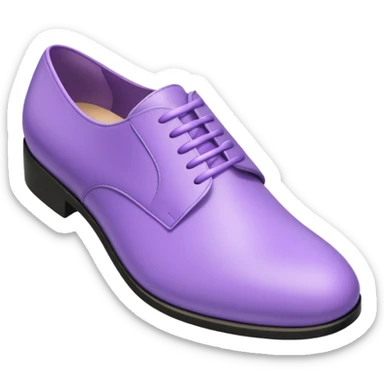 A 3D cartoon lavender-purple Formal shoes with soft texture,  and smooth reflections, isolated on plain background, Memoji-style. sticker