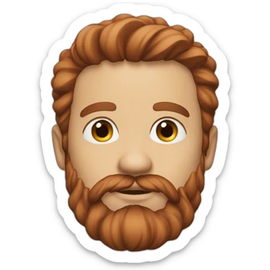 A brown air with redhead beard of 40 yo sticker