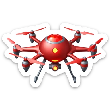 flying orb shaped futuristic targeting drone acquires target and paints with laser. sci-fi war sticker